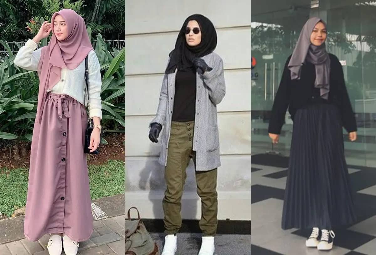 ootd hijab pashmina untuk kuliah